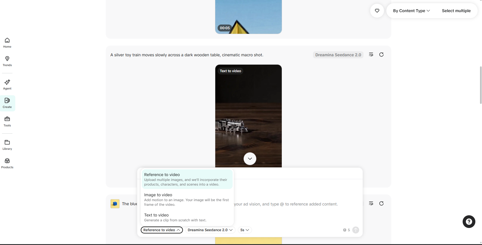 Select Dreamina Seedance 2.0 in TikTok Symphony